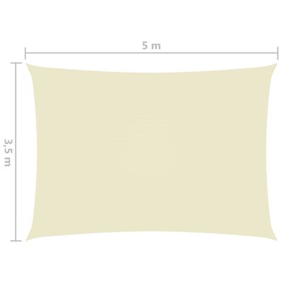 vidaXL saulessargs, taisnstūra, 3,5x5 m, krēmkrāsas oksforda audums