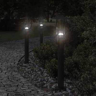 vidaXL āra zemes lampa, melnas, 60 cm, nerūsējošs tērauds