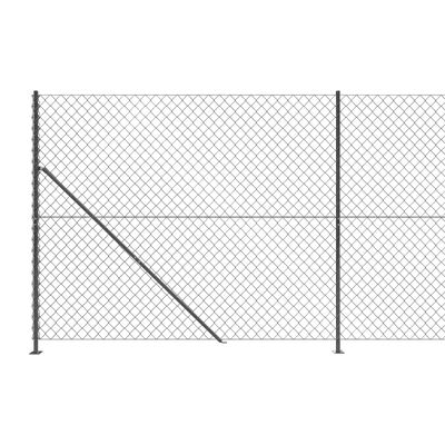 vidaXL stiepļu žogs ar atloku, 1,8x25 m, antracītpelēks