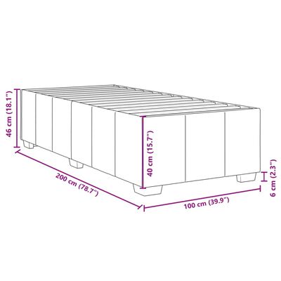 vidaXL atsperu gultas rāmis ar matraci, gaiši pelēka audums, 100x200cm