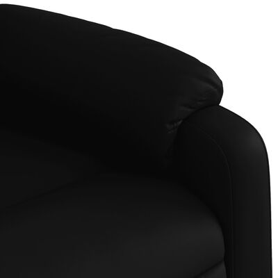 vidaXL elektrisks atpūtas krēsls, atgāžams, melna mākslīgā āda