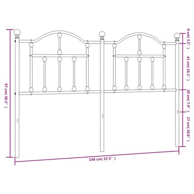 vidaXL gultas galvgalis, balts, 140 cm