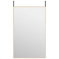 vidaXL durvju spogulis, zelta krāsa, 50x80 cm, stikls un alumīnijs
