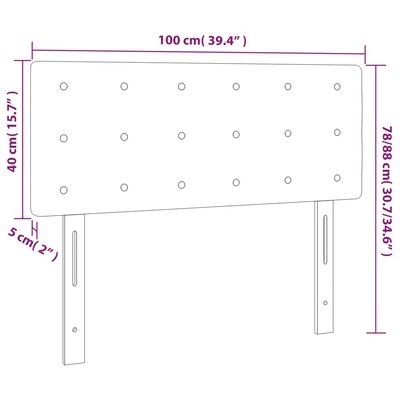 vidaXL gultas galvgalis, 100x5x78/88 cm, melns audums