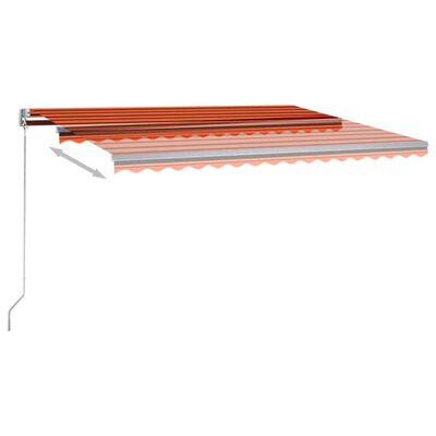 vidaXL izvelkama markīze, LED, vēja sensors, oranži brūna, 400x350 cm