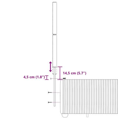 vidaXL atsperu gulta ar matraci, gaiši pelēka audums, 120x200cm