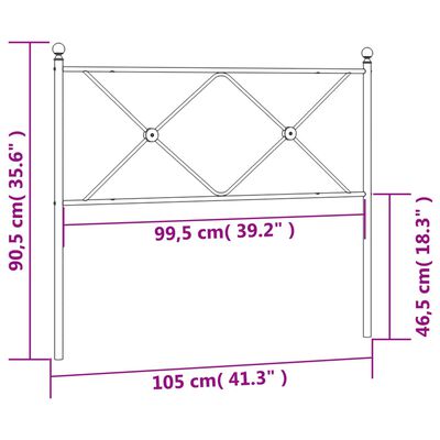 vidaXL gultas galvgalis, metāls, melns, 100 cm