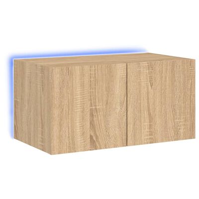 vidaXL TV plaukti ar LED lampiņām, 60x35x31 cm, koka krāsā