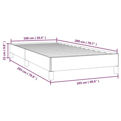 vidaXL gultas rāmis, melns, 100x200 cm, mākslīgā āda