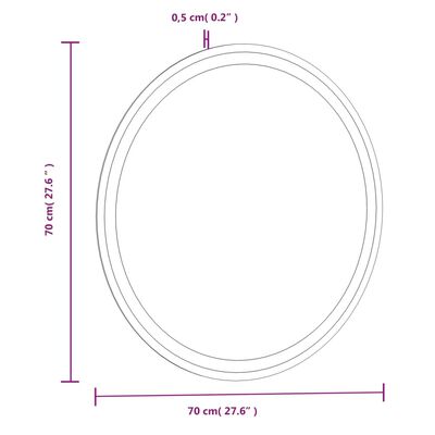 vidaXL vannasistabas LED spogulis, 70 cm, apaļš