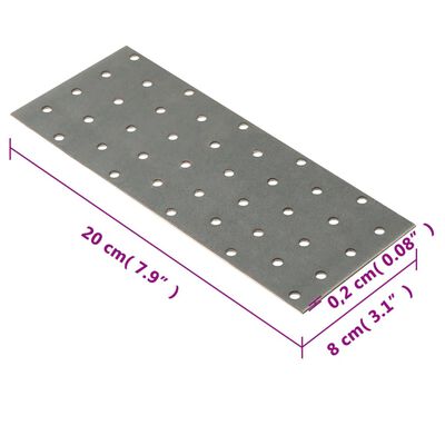 vidaXL perforētas plāksnes, 40 gab., 2 mm, 200x80 mm, cinkots tērauds