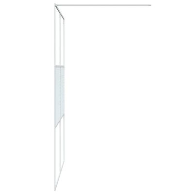vidaXL dušas siena, 140x195 cm, caurspīdīgs ESG stikls, balta