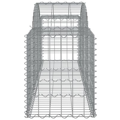 vidaXL arkveida gabiona grozi, 10 gb., 200x50x60/80 cm, cinkota dzelzs