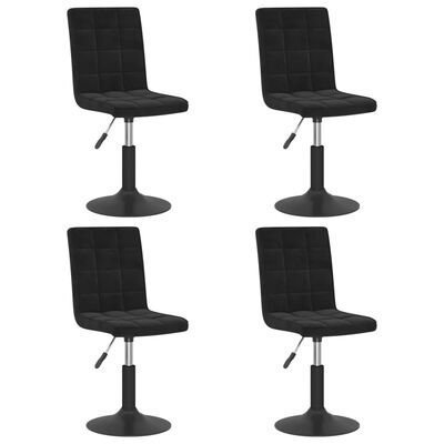 vidaXL grozāmi virtuves krēsli, 4 gab., melns samts
