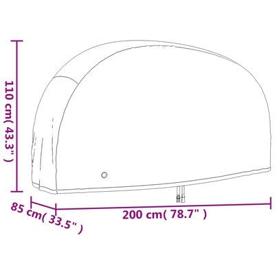 vidaXL velosipēda pārklājs, melns, 200x85x110cm, 190D oksfordas audums