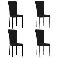vidaXL virtuves krēsli, 4 gab., melns samts