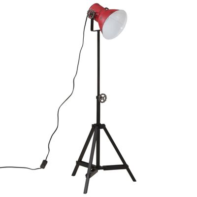 vidaXL grīdas lampa, 25 W, bružāti sarkana, 35x35x65/95 cm E27