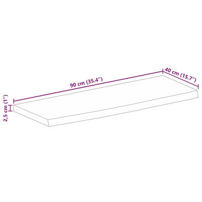 vidaXL galda virsma, 90x40x2,5 cm, mango masīvkoks