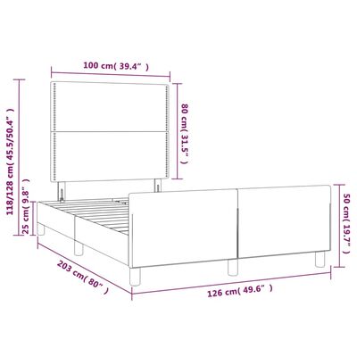 vidaXL gultas rāmis bez matrača, tumši zaļš samts, 120x200 cm