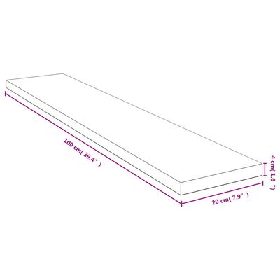 vidaXL sienas plaukts, 100x20x4 cm, bambuss