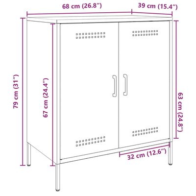 vidaXL kumode, antracītpelēka, 68x39x79 cm, tērauds