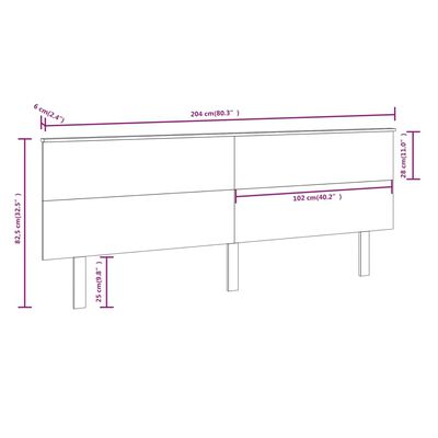 vidaXL gultas galvgalis, medus brūns, 204x6x82,5 cm, priedes masīvkoks