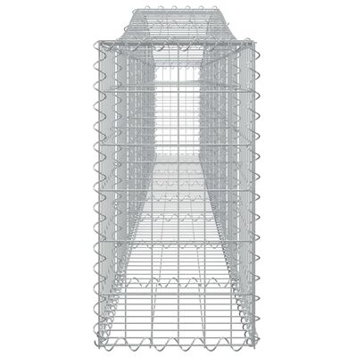 vidaXL arkveida gabiona grozs, 400x30x60/80 cm, cinkota dzelzs