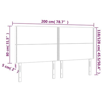 vidaXL gultas galvgaļi, 4 gab., 100x5x78/88 cm,tumši brūns audums