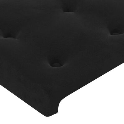 vidaXL gultas galvgalis ar LED, 183x16x78/88 cm, melns samts