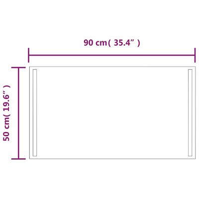 vidaXL vannasistabas spogulis ar LED, 50x90 cm