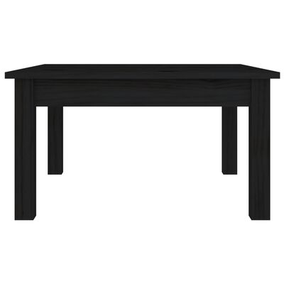 vidaXL kafijas galdiņš, melns, 55x55x30 cm, priedes masīvkoks