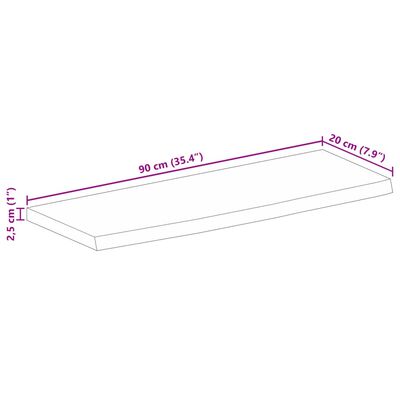 vidaXL galda virsma, 90x20x2,5 cm, mango masīvkoks