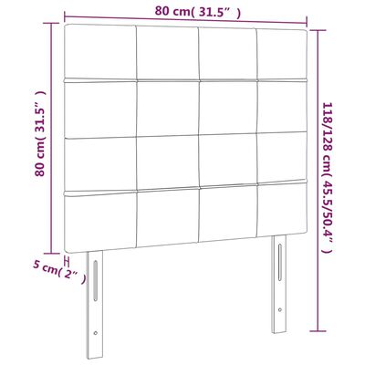 vidaXL gultas galvgaļi, 2 gab., 80x5x78/88 cm, tumši pelēks audums