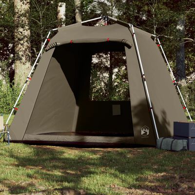 vidaXL kempinga telts 4 personām, olīvu zaļa