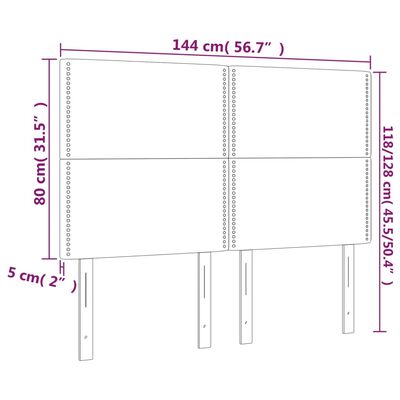 vidaXL gultas galvgaļi, 4 gab., 72x5x78/88 cm, melns samts