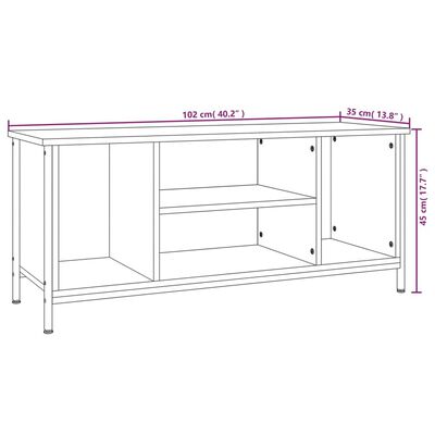 vidaXL TV skapītis, melns, 102x35x45 cm, inženierijas koks