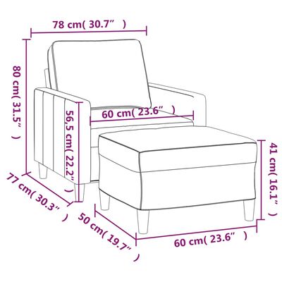 vidaXL atpūtas krēsls ar kājsoliņu, 60 cm, rozā samts