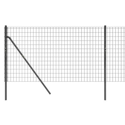 vidaXL stiepļu žogs, pelēks, 1x25 m, cinkots tērauds