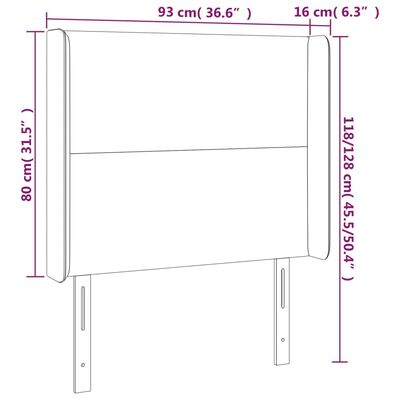 vidaXL galvgalis ar malām, tumši zils samts, 93x16x118/128 cm