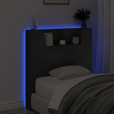 vidaXL galvgaļa skapis ar LED, melns, 100x16,5x103,5 cm