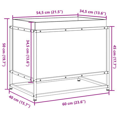vidaXL dārza puķu kaste, balta, 60x40x50 cm, priedes masīvkoks