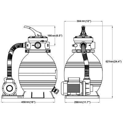 vidaXL baseina sūknis ar smilšu filtru, 400 W, 11000 l/h