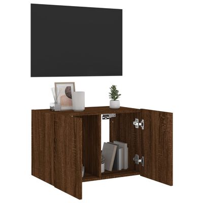 vidaXL TV plaukti ar LED lampiņām, 60x35x41 cm, brūna ozolkoka