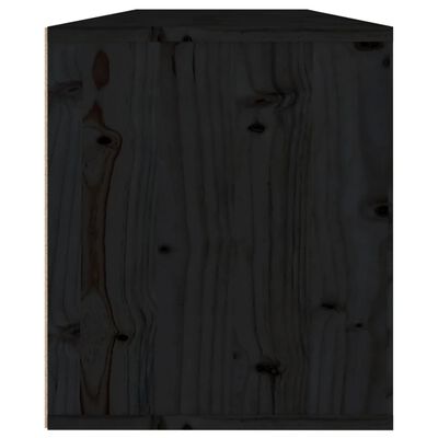 vidaXL sienas skapīši, 2 gab., melni, 60x30x35 cm, priedes masīvkoks
