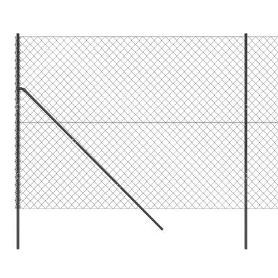 vidaXL stiepļu žogs, 2,2 x 10 m, antracītpelēks