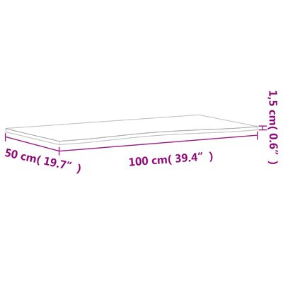 vidaXL rakstāmgalda virsma, 100x(45-50)x1,5 cm, dižskābarža masīvkoks