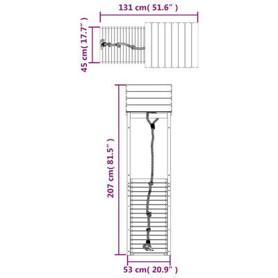 vidaXL rotaļu mājiņa ar kāpšanas sienu, priedes masīvkoks