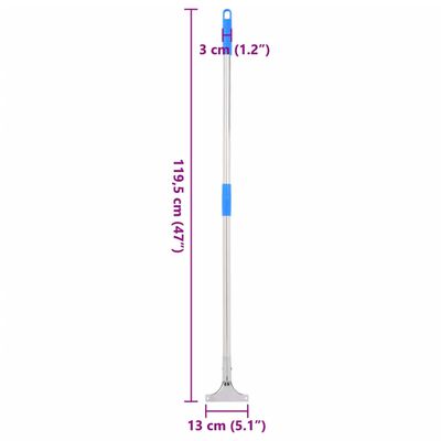 vidaXL grīdas tīrītāja rokturis, 119,5 cm, tērauds un plastmasa