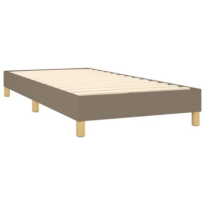 vidaXL atsperu gulta ar matraci, pelēkbrūns, 90x190 cm, audums