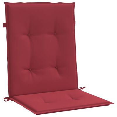 vidaXL dārza krēslu spilveni, 2 gab., vīnsarkani, 100x50x3 cm, audums